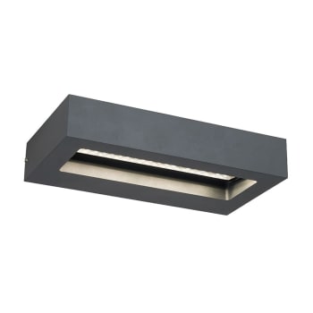 RIVAS - Außenwandleuchte aus schwarzem Metall mit rechteckiger Form