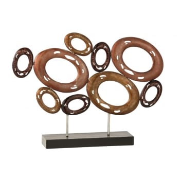 MÉTAL - Cercles ouverts sur pied métal mix 56,5x45cm