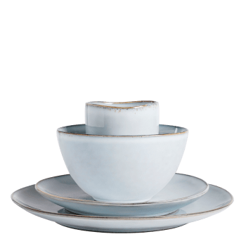 Tabo - Servizio di piatti in ceramica grigio da 16 pezzi