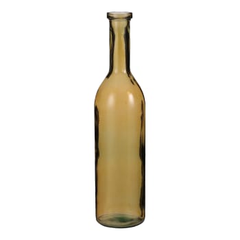 Rioja - Vase bouteille en verre recyclé ocre H75