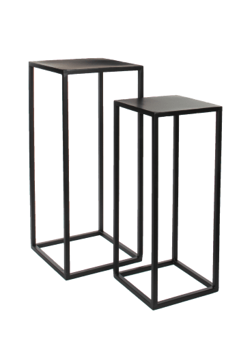 Goa - Lot de 2 tables gigognes en métal noir H70