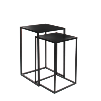 Goa - Set di 2 tavoli estraibili in metallo nero