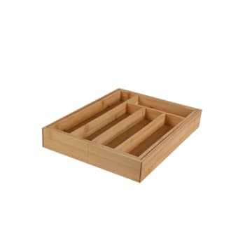Organisateur Tiroir Bambou Dimono - 7 à 9 Compartiments - Extensible Jusqu'à 50 Cm