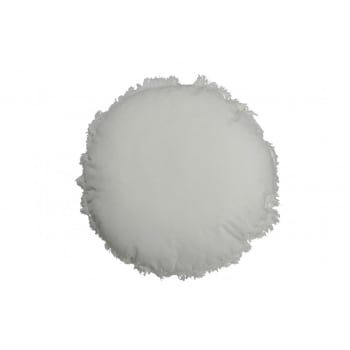 VELOURS - Coussin rond velours coton et lin blanc D50cm