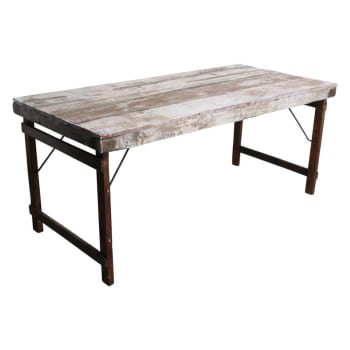 Vintage - Mesa plegable de madera blanca
