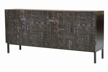 Jeroglifico - Sideboard aus Mangoholz und Eisenbeinen