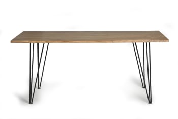 Mesa de comedor en madera acacia natural y patas de metal 10 plazas