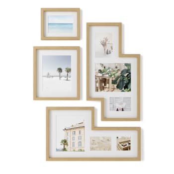 Mingle - Galerie mit 8 Fotohaltern aus Naturholz