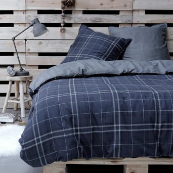 Winter spirit megeve - Parure de lit 2 personnes imprimé en Coton Bleu 220x240 cm