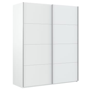 ALINE - Armario ropero 2 puertas correderas color blanco, 150 cm ancho