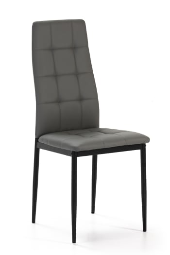CHELSEA - Set de 4 chaises salon tapissées gris, 42 cm x 51 cm x 97 cm