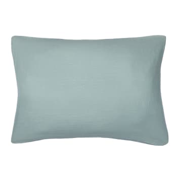 Clara - Funda de almohada (x1) gasa de algodón 50x70 aguamarina