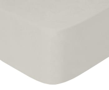 VAPORGREY - Sábana bajera de punto ajustable 100% algodón gris cama 135 cm