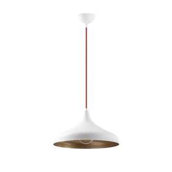 ASNEY - Lámpara de techo blanco y dorado minimalista estilo nórdico