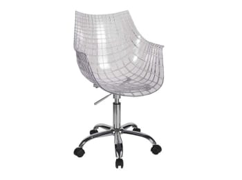 DESIGN - Pack 2 sillas de oficina  Alaska patas cromadas y transparente