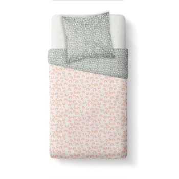 Happy - Parure de lit enfant en Coton Rose 140x200 cm