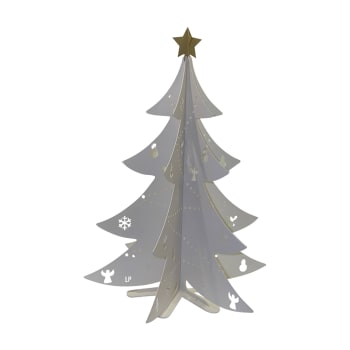 COLLECTION NOËL - Sapin de noël 6 feuilles en aluminium blanc H150cm