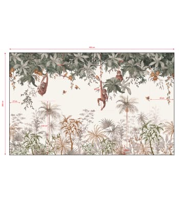 UTAN - papier peint panoramique jungle, marron 4 m x 2,48 m