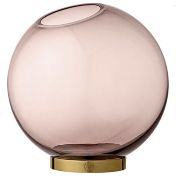 GLOBE - Vase globe verre et laiton large D21cm