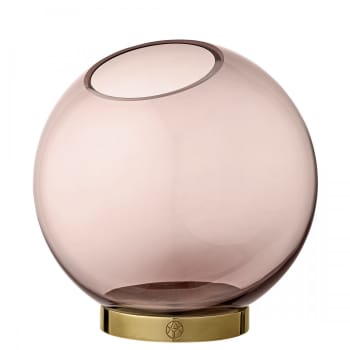 GLOBE - Vase globe verre et laiton medium D16cm