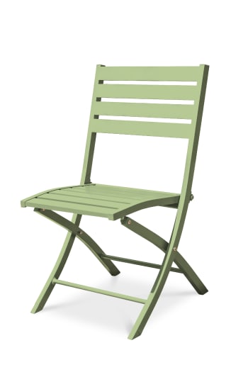 Marius - Chaise de jardin pliante en aluminium vert lagune