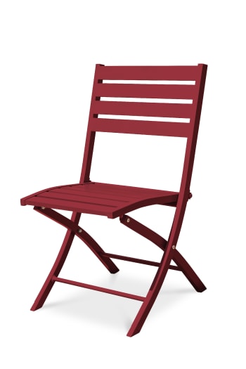 Marius - Chaise de jardin pliante en aluminium rouge carmin
