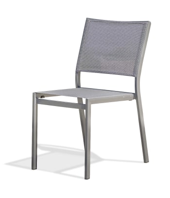 Happy Garden Set 8 Sedie Da Giardino In Alluminio Bianco - Imbottite In Textilene Grigio