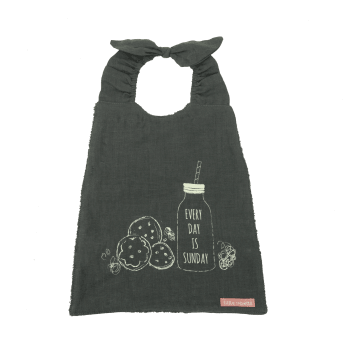 SUNDAY - Babero toalla elástico de lino gris antracita