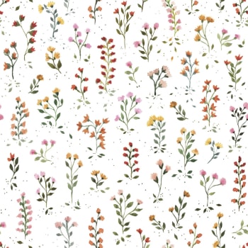 QUEYRAN - papier peint enfant herbier en papier blanc 50 cm x 10 m