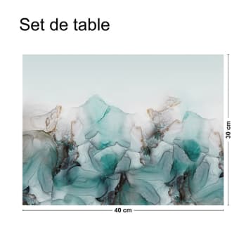 FLUID-ART - Lot de 4 sets de table L 40xl 30cm Multicolore Abstrait