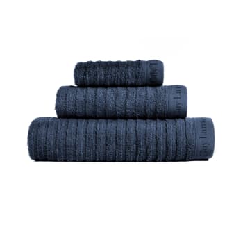 PALACE SET - Set de tres toallas de baño (30x50+50x100+70x140) azul marino