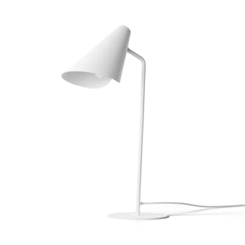 LISBOA - Lámpara de mesa de metal blanco arenado