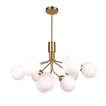 MUSA - Lámpara de techo con 9 bolas de vidrio y portalámparas bronce