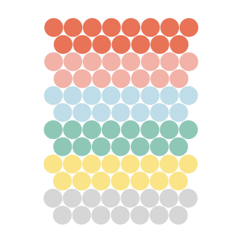 Stickers mureaux en vinyle rondes multicolore