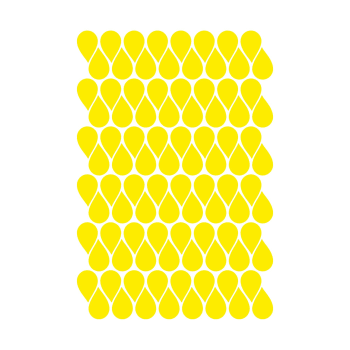 Gocce di pioggia in adesivo decorativo opaco giallo 19x29 cm