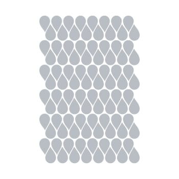 Gocce di pioggia in adesivo decorativo opaco grigio chiaro 19x29 cm