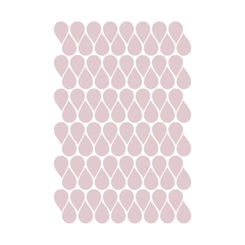 Gocce di pioggia in adesivo decorativo opaco rosa pallido 19x29 cm