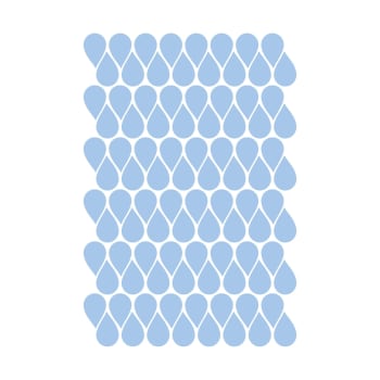 Gocce di pioggia in adesivo decorativo opaco blu cielo 19x29 cm