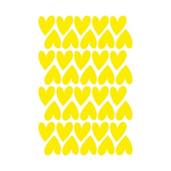 Corazones en vinilo decorativo mate amarillo 19x29 cm