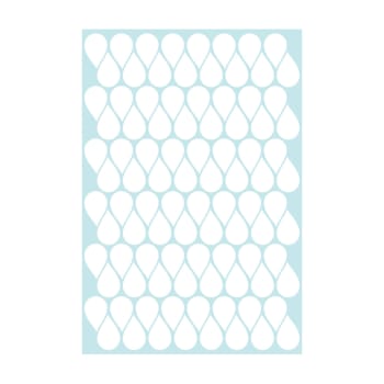 Gocce di pioggia in adesivo decorativo opaco bianco 19x29 cm