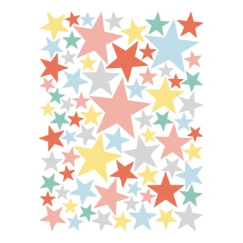 Stickers étoiles en Vinyle mat multicolore