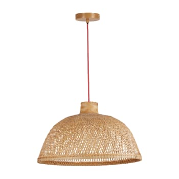 TAN - Lámpara de techo de bambú con cable rojo