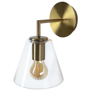 GASBY - Lampada da parete in metallo bronzo con paralume conico