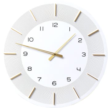 Lio - Horloge blanche et dorée D60