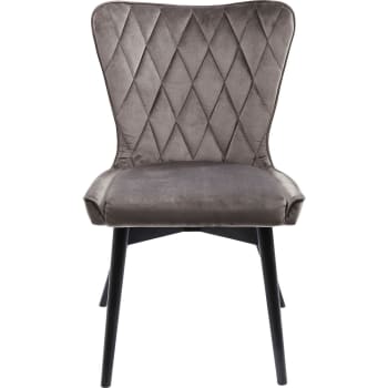 Marshall - Chaise en velours gris et hêtre noir