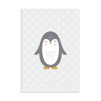 Lámina decorativa infantil papel Pingüino 30x40cm