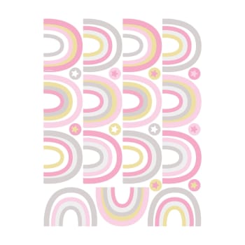 Stickers mureaux en vinyle arc-en-ciel rose