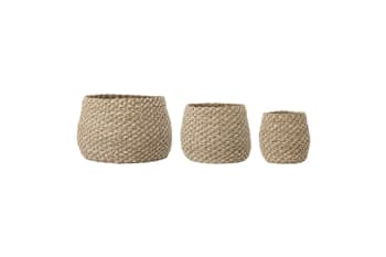 Malli - Set de 3 cestas madre pelo beige