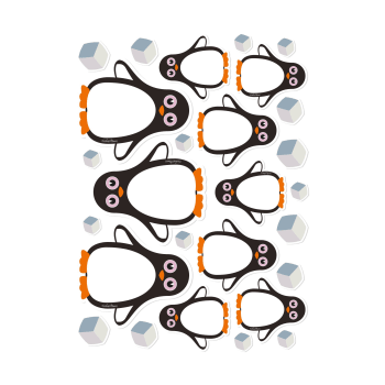 Pegatinas antideslizantes para bañeras pingüinos negro