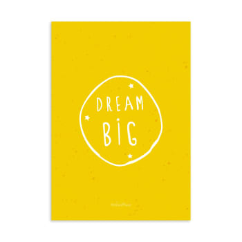 Póster papel Dream Big amarillo 30x40cm